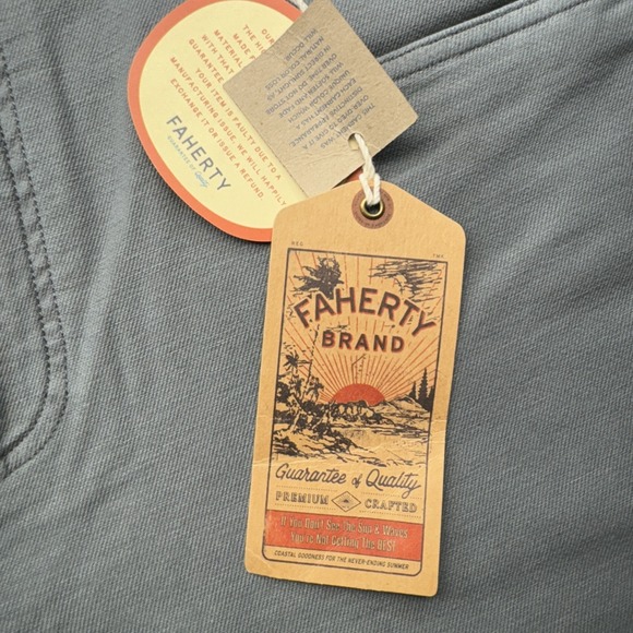 Faherty Jeans Mens 38 Gray Straight Stretch Denim Regular Fit Zip Fly 5 Pocket